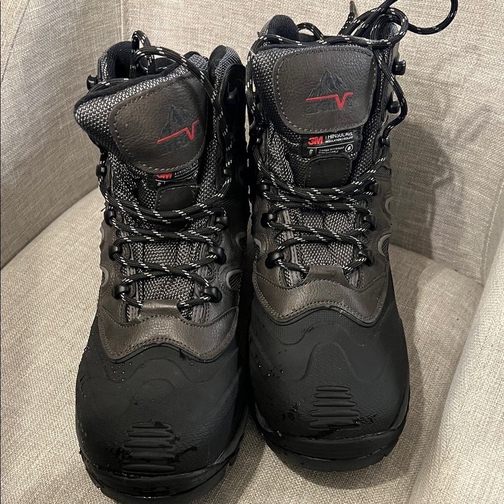 Men's Black and Gray Waterproof Hiking Boots